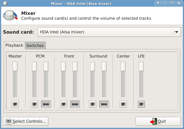 Mixer - buttons unchecked