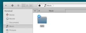 For my example I'm just going to put it under a new NAS folder inside of my Music folder